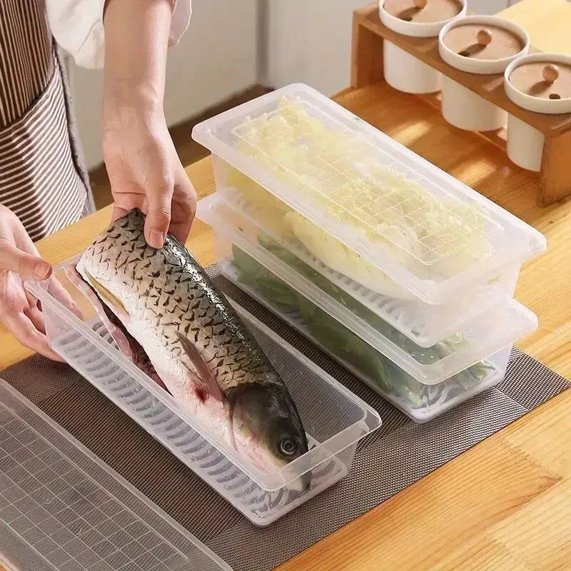 FreshBox - High Quality Fridge Organizer Box with Drain Plate