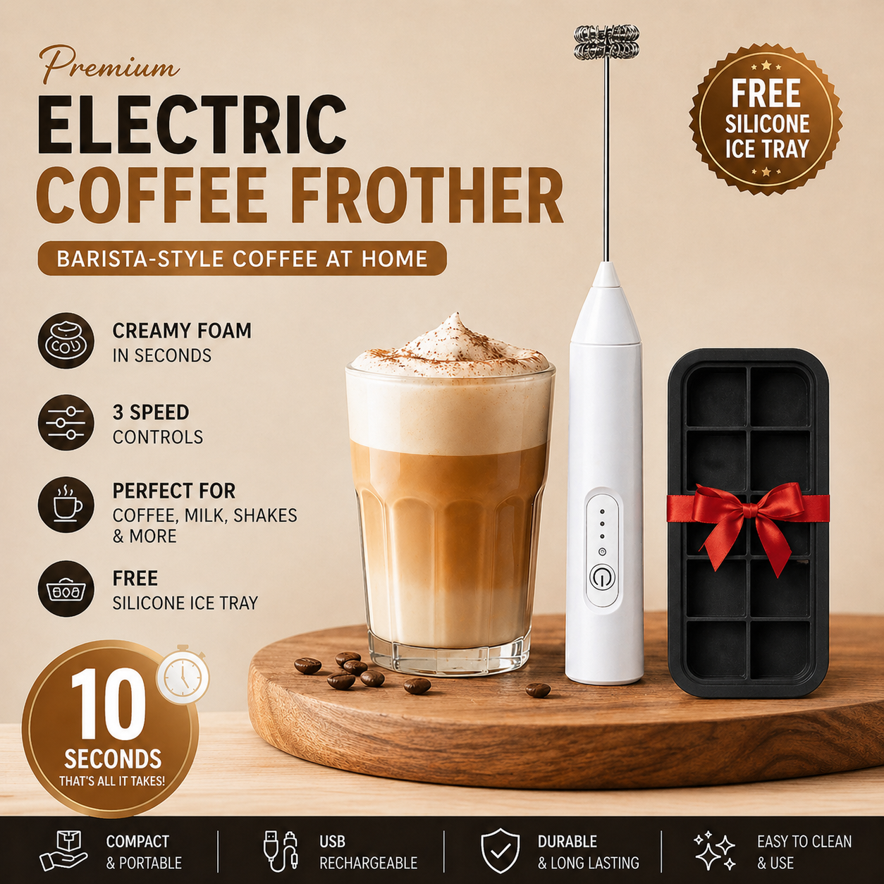Premium Electric Coffee Frother