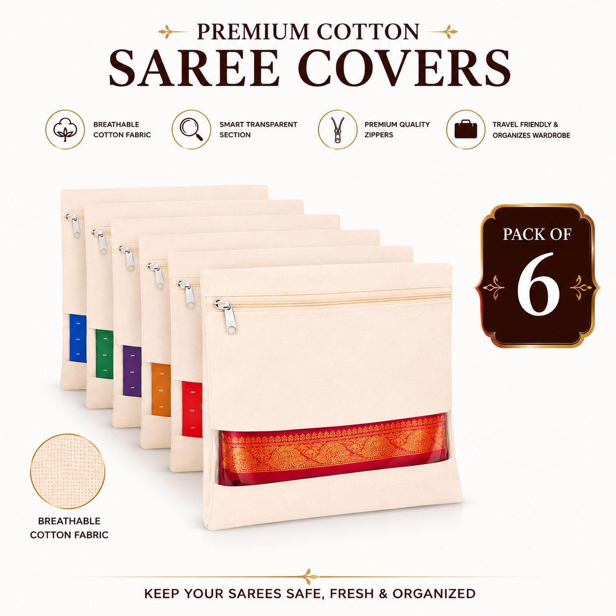Premium Cotton Saree Covers
