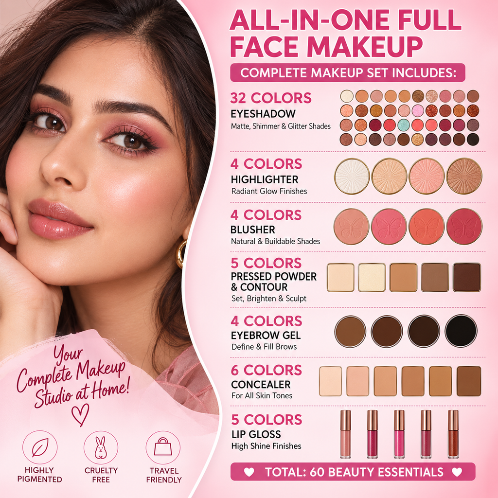 All in One Premium Makeup Book — Your Complete Beauty Collection ✨